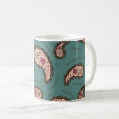 Paramecia Paisley Biologie Aquamarin Kaffeetasse (VorderseiteRechts)