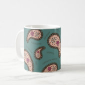Paramecia Paisley Biologie Aquamarin Kaffeetasse (Vorderseite Links)