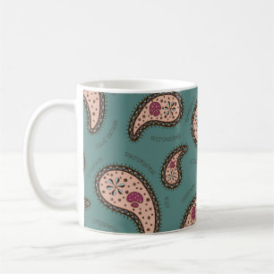 Paramecia Paisley Biologie Aquamarin Kaffeetasse