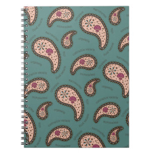 Paramecia Paisley Biology Science Aquamarin Notizblock