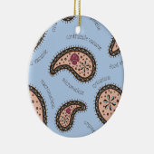 Paramecia Paisley Biology Science Blue Keramik Ornament (Rechts)