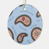 Paramecia Paisley Biology Science Blue Keramik Ornament (Links)