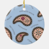 Paramecia Paisley Biology Science Blue Keramik Ornament (Hinten)