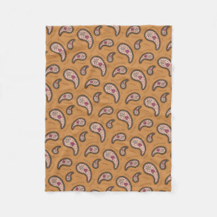 Paramecia Paisley Biology Science Latte Brown Fleecedecke