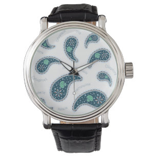 Paramecia Paisley Protozoan Biologie Wissenschaft Armbanduhr