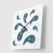 Paramecia Paisley Protozoan Biology Science Light Quadratische Wanduhr (Winkel)