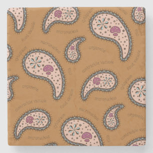 Paramecien Paisley Anpassbare Biologie Braun Steinuntersetzer