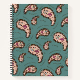 Paramecien Paisley Biologie Wissenschaft Teal Notizblock
