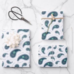 Paramecien Paisley Protozoon Biologie Wissenschaft Geschenkpapier Set