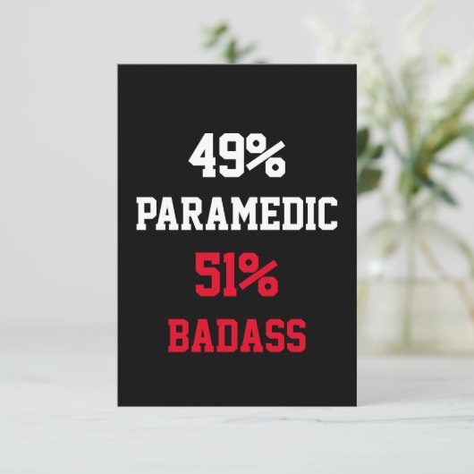 Paramedic Badass Card Karte (Stehend Vorderseite)