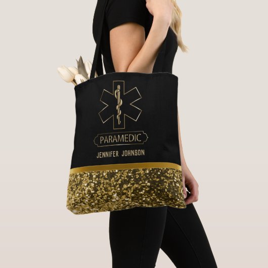 Paramedic - Black and Gold Totbeutel Tasche (Von Nahem)