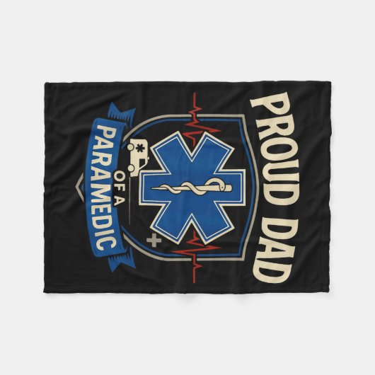 Paramedic Dad Proud Dad Of A Paramedic  Fleecedecke (Vorderseite (Horizontal))