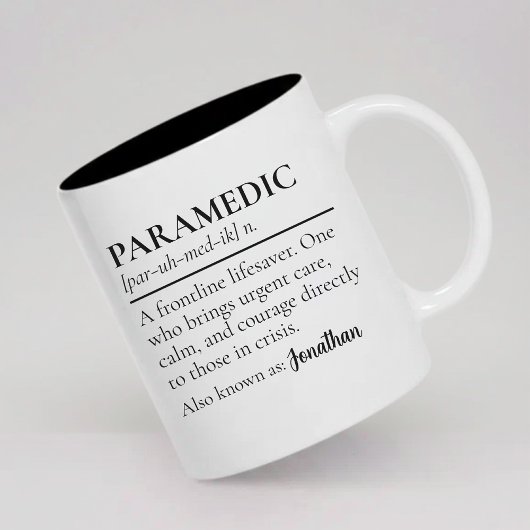 Paramedic Definition Mug Personalized Medical Gift Zweifarbige Tasse