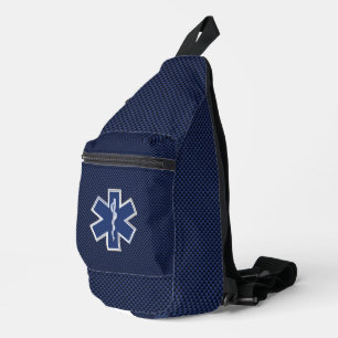 Paramedic des Lebens auf dem blauen Kohlenstoff-Fa Crossbody Bag