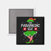 Paramedic Elf Christmas Family Girls Women Elf Squ Magnet (Vorderseite/Rückseite)