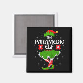 Paramedic Elf Christmas Family Girls Women Elf Squ Magnet (Vorderseite/Rückseite)