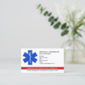 Paramedic EMS Ambulance Star of Life Logo QR Code Visitenkarte (Stehend Vorderseite)