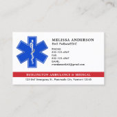 Paramedic EMS Ambulance Star of Life Logo QR Code Visitenkarte (Vorderseite)