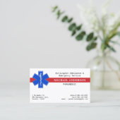 Paramedic EMS EMT Ambulance Star of Life QR Code Visitenkarte (Stehend Vorderseite)
