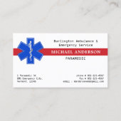 Paramedic EMS EMT Ambulance Star of Life QR Code Visitenkarte (Vorderseite)
