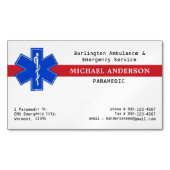 Paramedic EMS EMT Medizinischer Notfall-Star Magnetische Visitenkarte (Vorderseite)