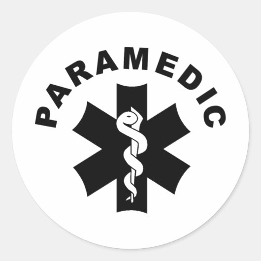 Paramedic EMS Rescue Logo Runder Aufkleber (Vorderseite)