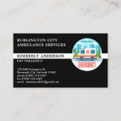 Paramedic EMT Ambulance Service Custom Emblem Logo Visitenkarte (Vorderseite)