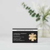 Paramedic EMT Custom Ambulance Gold Logo QR Code Visitenkarte (Stehend Vorderseite)