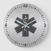 Paramedic EMT EMS Silver Große Wanduhr (Vorderseite)
