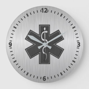 Paramedic EMT EMS Silver Große Wanduhr