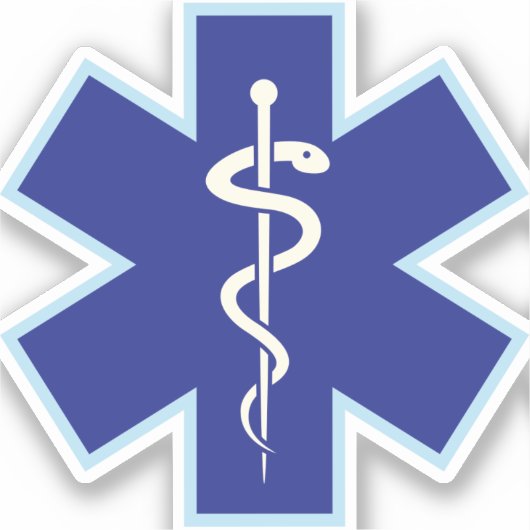 Paramedic EMT EMS Symbol Kiss-Cut Aufkleber (Vorderseite)