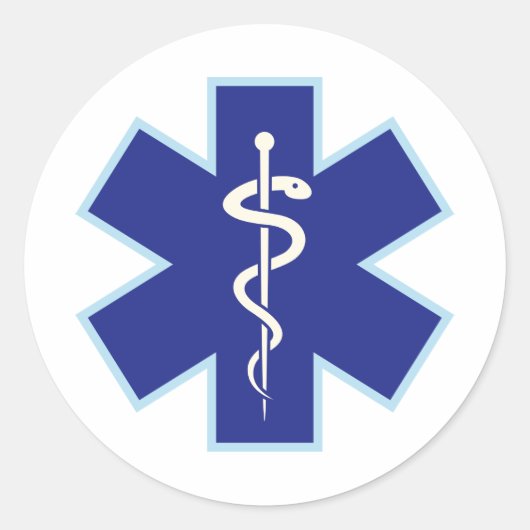 Paramedic EMT EMS Symbol Runder Aufkleber (Vorderseite)