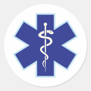 Paramedic EMT EMS Symbol Runder Aufkleber