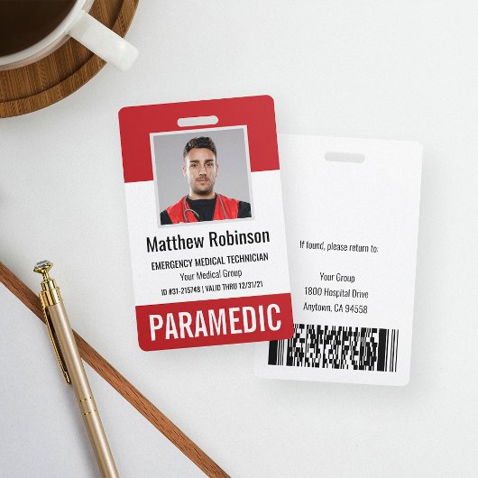 Paramedic First Responder Foto ID Security Ausweis