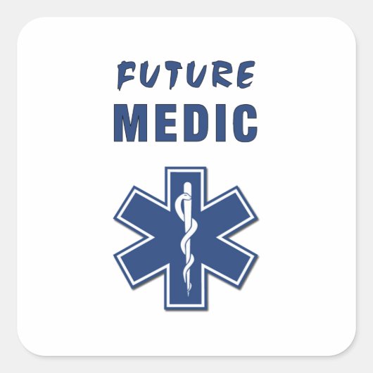 Paramedic Future Medic Quadratischer Aufkleber (Vorderseite)