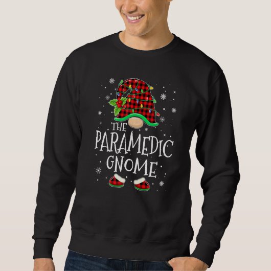 Paramedic Gnome Red Plaid Matching Family Christma Sweatshirt (Vorderseite)