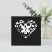Paramedic Heart Paramedic Caduceus Doctor EMS EMT Einladung (Stehend Vorderseite)