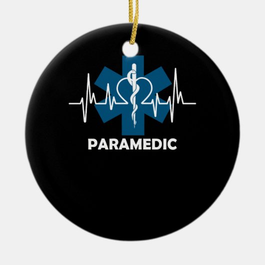 Paramedic Heartbeat Keramik Ornament (Vorne)