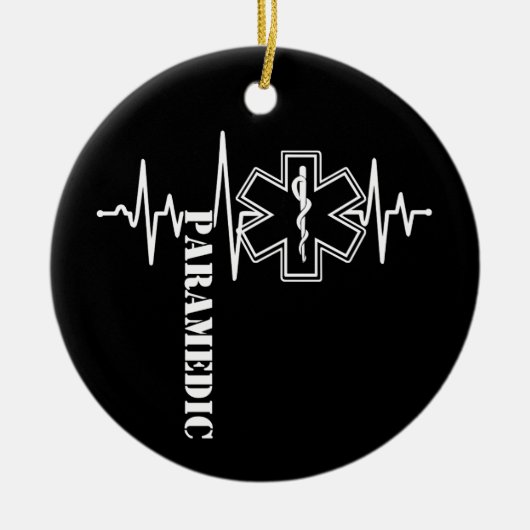 Paramedic Heartbeat Nurse Doctor Keramik Ornament (Vorne)