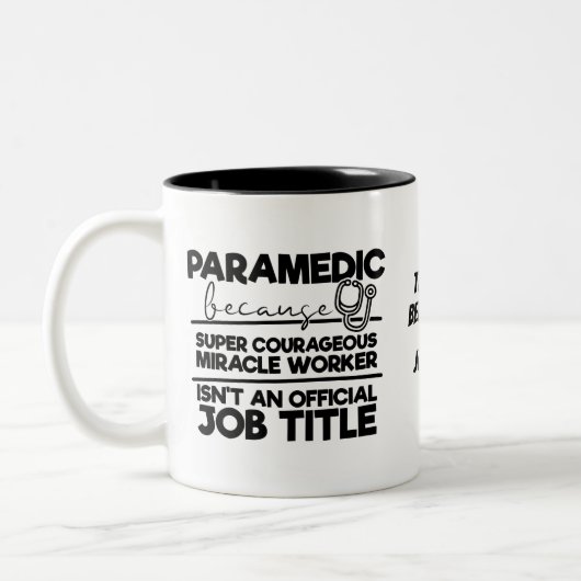 Paramedic Job Title Zweifarbige Tasse (Links)
