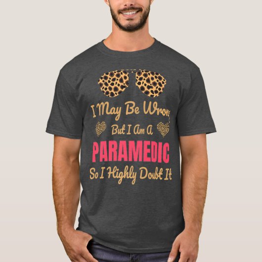 Paramedic Leopard Print Niedlich Funny Sprichwort  T-Shirt (Vorderseite)