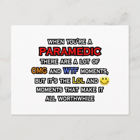 Paramedic ... OMG WTLOL Postkarte (Vorderseite)