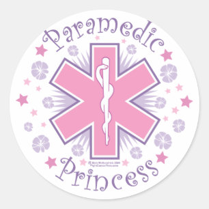 Paramedic Princess Runder Aufkleber
