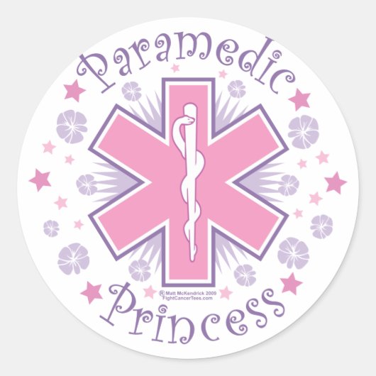 Paramedic Princess Runder Aufkleber (Vorderseite)