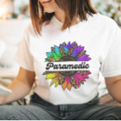 Paramedic Profession Rainbow Sonnenblume T-Shirt