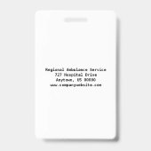 Paramedic Security-ID-Abzeichen Ausweis (Rückseite)