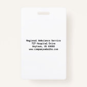 Paramedic Security-ID-Abzeichen Ausweis (Rückseite)