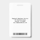 Paramedic Security-ID-Abzeichen Ausweis (Rückseite)