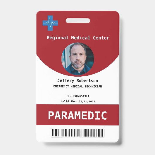 Paramedic Security-ID-Abzeichen Ausweis (Vorderseite)