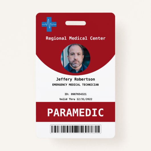 Paramedic Security-ID-Abzeichen Ausweis (Vorderseite)